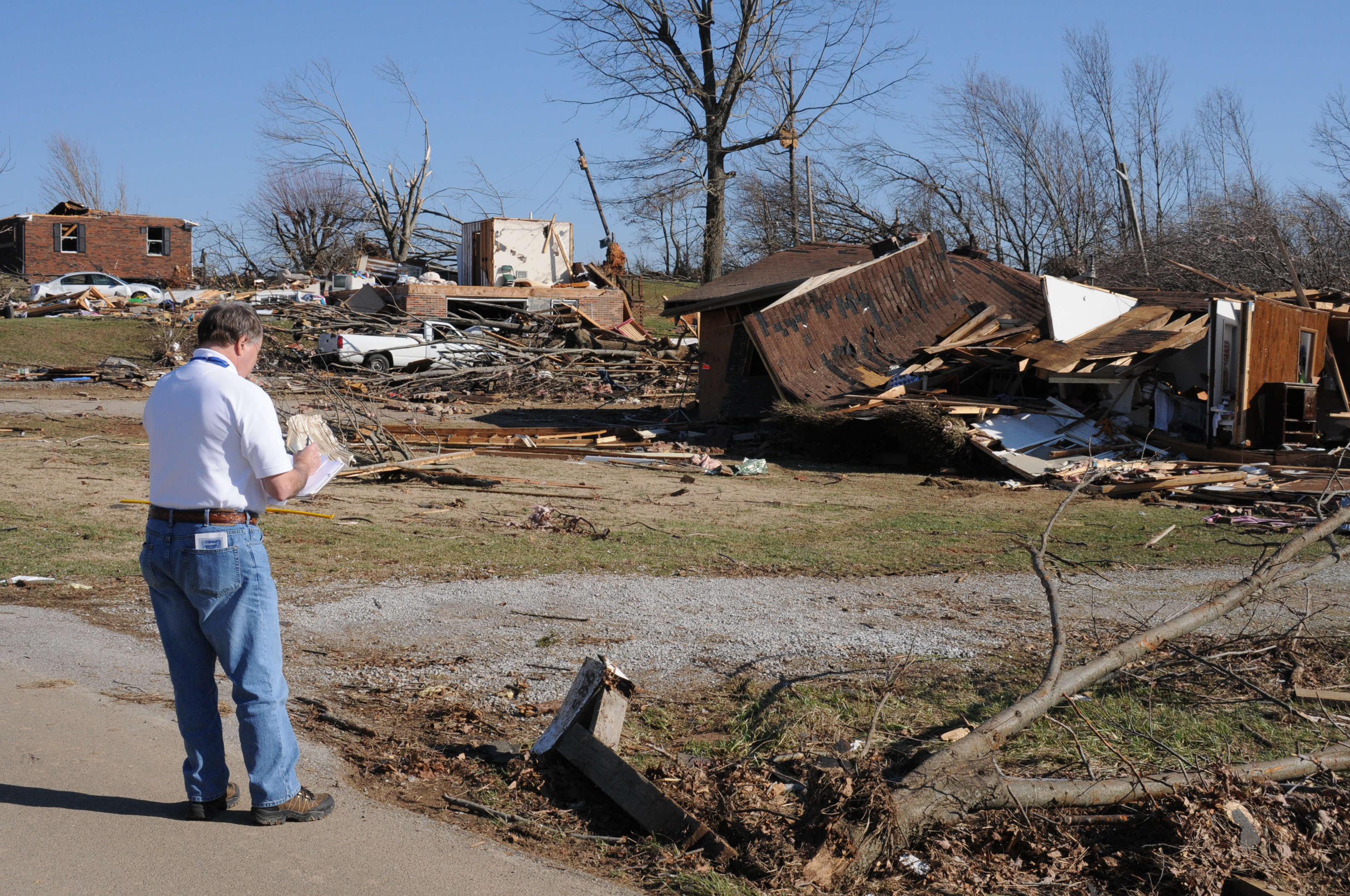 Preliminary damage assessment team at work